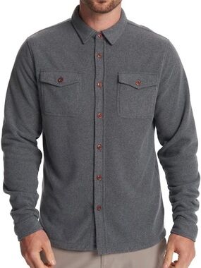VUORI Aspen Shirt Jacket Mens M Gray Polartec Fleece Button Up Outdoor